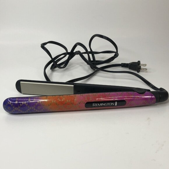Remington Other - Remington 1" Flat Iron S1520 Ceramic Plate 400 F 30 Second Heat Up Purple Aztec